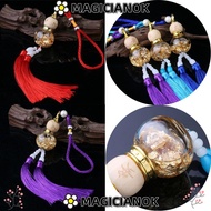 MAGICIANOK Car Mini Gourd Pendant, Car Pendant Gold Foil Bottom Gourd Pendant Car Glass Bottle Penda