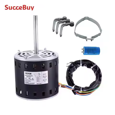 SucceBuy Furnace Blower Motor 208/230V 3.85Amps 1075RPM 5 Speeds CW/CCW Rotation 48 Frame 4.8" Shaft