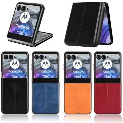 For Motorola Moto Razr 70 60 Case Needle and Sewing Design PU Leather Hard Back Cover Motorola Razr 