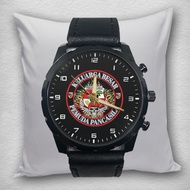 YOUTH PANCASILA Men's Black Leather Quartz Analog Watch 03