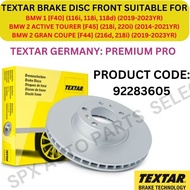 TEXTAR GENUINE DISC BRAKE ROTOR FRONT FOR BMW 1 [F40] (116i, 118i) '19-23YR / 2 [F44, F45] (216d, 21