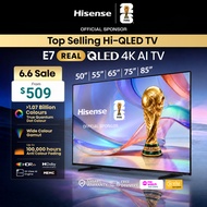 Hisense REAL Hi-QLED 4K AI TV E7Q 50/55/65/75/85 inch | Quantum Dot | AI Eye Care | Dolby Atmos