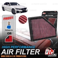 OTP Performance Drop In Air Filter 33-3136 BMW 330I L4-2.0L TURBO F/I/DSL Washable Penapis udara Enj