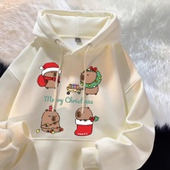 Korean christmas Sweater T-Shirt Made From 1 Cotton Fabric Printed With Pattern Suitable For Women A