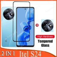 2 In1 Itel S24 Tempered Glass Coverage for Itel P55 P55+ 5G 4G A70 A60 A60s S23 Plus Vision 3 2 5G 4