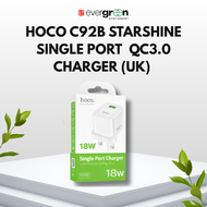 [SG]Hoco C92B Starshine Single Port  QC3.0 charger (UK) [Evergreen Stationery]