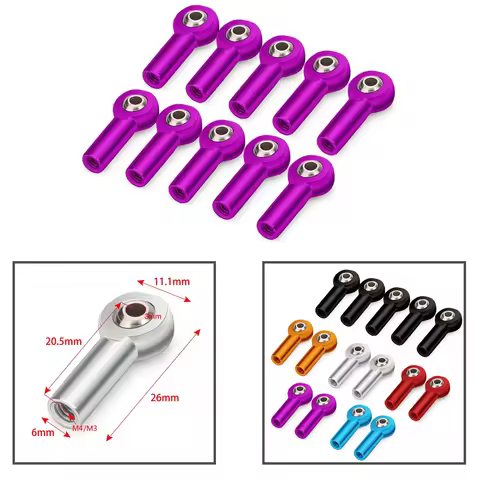 Metal CW M3 M4 Link Tie Rod End Ball Joint Ends for Axial SCX10 II D90 D110 Tamiya CC01 1/10 RC Car 
