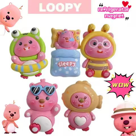 Loopy peripheral cartoon cute magnetic refrigerator sticker desktop wardrobe creative Three-dimensio