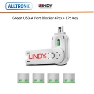 Lindy USB A Port Blocker Lock Green P/N: 40451 (Pack 4pcs USB Port Block + 1 Key ) / Alltronic Compu