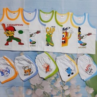 [HCM] Combo 3 Bộ Quần Áo Ba Lỗ Trắng Viền Màu Susu/Mẫu Ba Lỗ Trắng Viền Màu Bé Trai/Size 1-5 cho Bé 