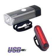 ไฟหน้าจักรยาน Machfally 180Lumens + ไฟท้ายจักรยาน (USB)