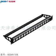 Penn Elcom Metallic black coating1U Cable Management Rack Audio Video Connector Card Slot Panel Labe