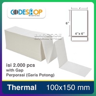 100x150 Label Sticker 100 x 150 mm/ 100x150mm Thermal/ 1 Pack Contains 2000 pcs 4x6 Inch Thermal A6