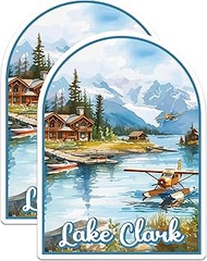 (2 Pack) Lake Clark National Park Bumper Sticker - US National Park - Choose from 63 Parks - 5" On L