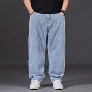 Plus Size Jeans Men Autumn Plus Fat Plus Size Men Pants Loose Straight Fat Guy Fat Guy Wide Leg Elas