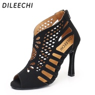 【Get the Perfect Fit】 Dileechi Latin Dance Boots Ladies Girls Salsa Tango Dance Shoes Indoor Sports Dance Shoes Ballroom Dancing Shoes Cuba Heel 10cm