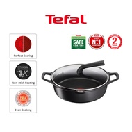 Tefal Robusto Shallow pot 28cm (Non-stick Cookware, Titanium Anti-scratch Non-stick coating 3x)
