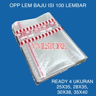 PLASTIK OPP LEM KEMASAN BAJU KANTONG BENING 25X35 28X35 30X38 35X40