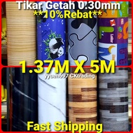 Tikar Getah 4.5kaki Tebal 0.30mm 1 Gulung 5Meter Tikar Lantai Rumah PVC Vinyl Flooring CKtrading