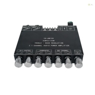 [Ready Stock] 2.1 Channel Digital Audio Amplifier Board Module High and Low Tone Subwoofer Support 5.1 BT Connection AUX Audio Input U disk USB Sound Card Playback with Mobilephone