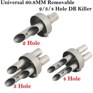 60.8MM Universal 2/3/4 Hole Motorcycle Exhaust Muffler Pipe DB Killer Removable Silencer Reduce Nois