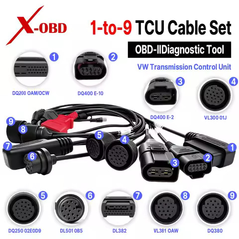 VAG DSG TCU Cable Set 9-in-1–DQ200 DQ250 DQ381 DL382 DQ500+VL381 DQ400e DL501 – Bench Flash Read Wri