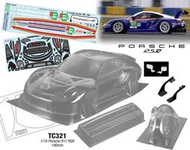 【萬板】Team C TC321 保時捷 911 RSR 1/10 房車/電動平跑車190mm用透明車殼組
