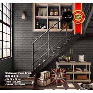 3D Foam Brick Wallpaper TEXTURES EMBOSSED - FB 015 Black