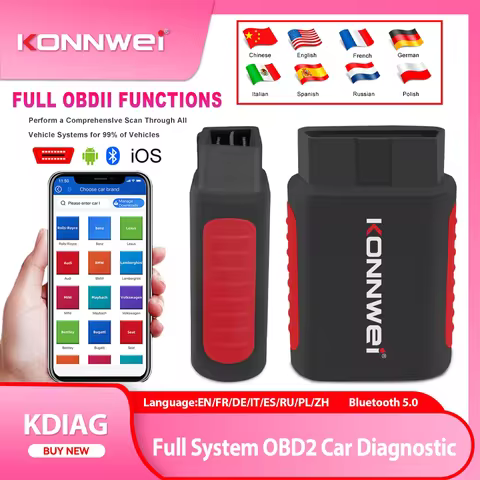 KONNWEI KDIAG Full System OBD 2 Auto Scanner Reset SAS ABS EPB Service ECU Programmer Bluetooth Car 