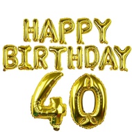 (SG Seller) 40th Birthday Decorations, 40 Birthday Balloon, Gold Birthday Decorations Set 40 Bday Ba