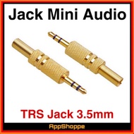 Jack Mini Plug Audio Stereo Male Metal Connector With Spring TRS 3.5mm Gold G2