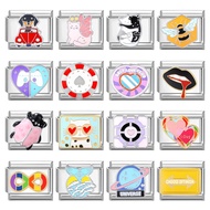 Cartoon Pet Charm Teddy Cat Shiba Inu Italian Charm Links Fit 9mm Bracelet Stainless Steel Diy Jewel