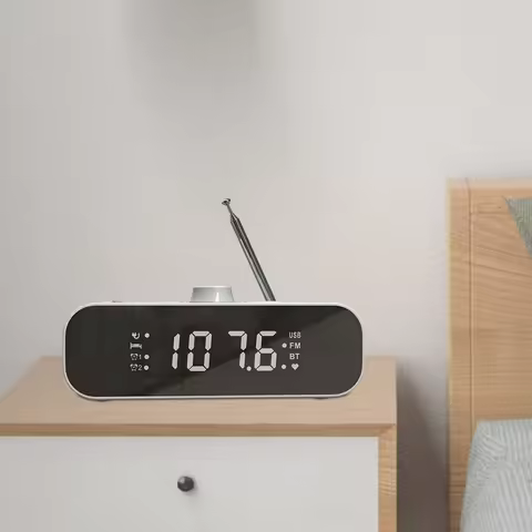 Classic Alarm Clock Radio FM Radio with Large Display Screen Bluetooth Alarm Clock Schedule Digital 