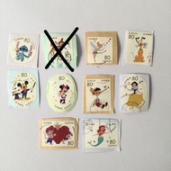 包平郵 日本郵票 剪片 手帳裝飾 迪士尼郵票 米奇老鼠 Mickey Mouse 美妮 Minnie 布魯托 Pluto 史迪仔 Stitch 小甘 小鹿斑比 Bambi 奇妙仙子 Tinker Be