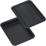 Shimomura Kihan 42572 Grill Pan, Grill Tray, Oven Pan, Wide, Fluorine Treatment, Reheating, Fish Grill, Recipe Included, Grill de Cook