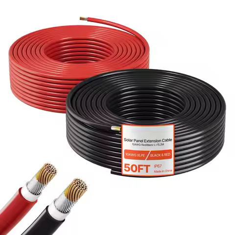 SucceBuy Solar Panel Wire 50 ft Black + 50 ft Red Kit / 65 ft Black + 65 ft Red Kit / 100 ft Black +