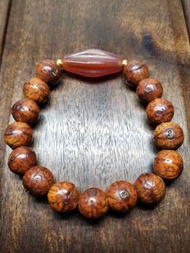 百年老鳳眼菩提搭遼代多棱瑪瑙手串