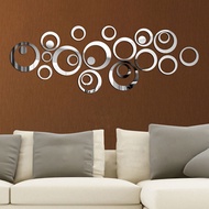 24Pcs/Set Circles Mirror Wall Stickers Mirror Removable Decal Vinyl Art Mural Wall Sticker Home Deco
