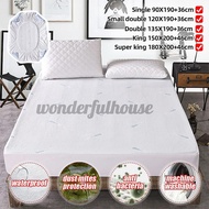 Waterproof Jacquard Mattress Topper Protector Cover Pad Hypoallergenic Against Dust Mites Bacteria