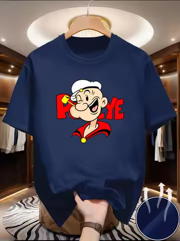 Quick drying clothes, Popeye fashion, youth tops, T-shirts, super popular couple outfits, plus size 