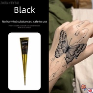 IWENNEYBU Henna Paste Cone, Black Brown Temporary Henna Tattoo Cream, Henna Tattoo Cream Easy-To-Use