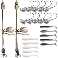 Kit 2-Pek Umpan Memancing Alabama Rig, Umpan Memancing Ikan Bass dengan 10 Keping Umpan & Kepala Jig