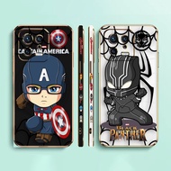Cartoon Captain America Black Panther Side Printed E-TPU Phone Case For XIAOMI POCO F4 F3 M5 M4 X5 X4 X3 C40 F5 F1 REDMI K50 K40 NOTE 12 11 10 S GT PRO PLUS NFC Gaming Turbo 5G