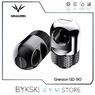 2pcslot Granzon 360 Degree Freely Rotary Elbow Fitting, Connector Adapter PC Water Cooling Accessories Black Silver GD-90
