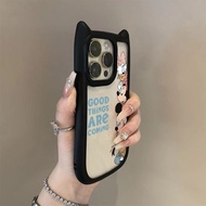 เคสหูแมวโปร่งใสลายการ์ตูนโดนัลด์เป็ดเดซี่ iPhone Xs Max Xr 11 12 Pro 13 14Plus 15 Pro Max iPhone 13 