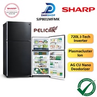 Sharp Pelican Refrigerator 2 Door Inverter 720L Fridge Peti Sejuk Peti Ais 2 Pintu Inverter Murah 冰箱 SJP801MFMK