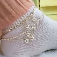 MESIN 925 silver anklet, 925 silver anklet, love hanging machine anklet, 925 silver anklet with char