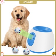 [standli] Automatic Pet Ball Thrower Launcher EU Plug Interactive Dog Indoor Outdoor Toy with 3 Ball