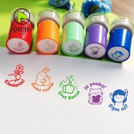 QIUJUU 5Pcs Teacher Seal Stamp, Cute Animals Encourage Students Spanish Seal, Cartoon Set Award Dura