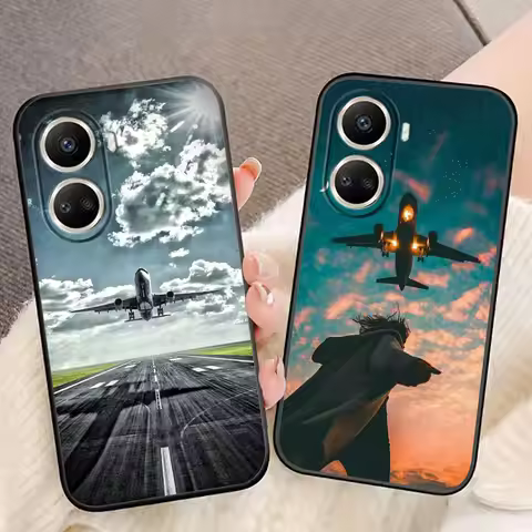 World Travel Airplan Plane Cover Case For HUAWEI NOVA Y70 3I 7I 8I 9SE P30 HONOR 8X 9X 20 90 X5 X6B 